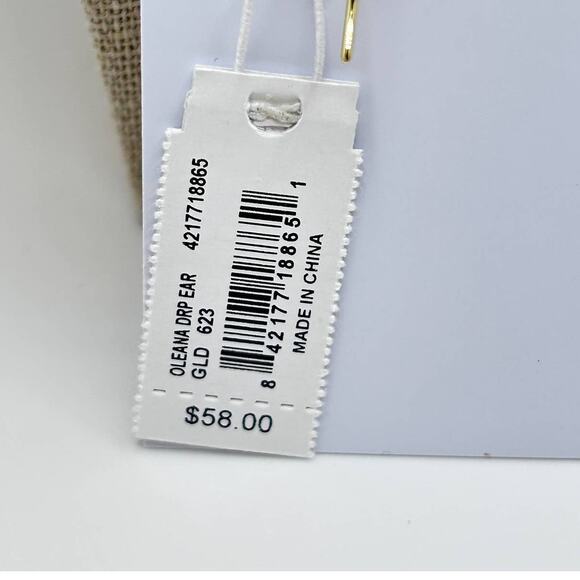 Kendra Scott Earrings Oleana Mother of Pearl Pink Red Shark Tooth Drop Dangle - Picture 4 of 4